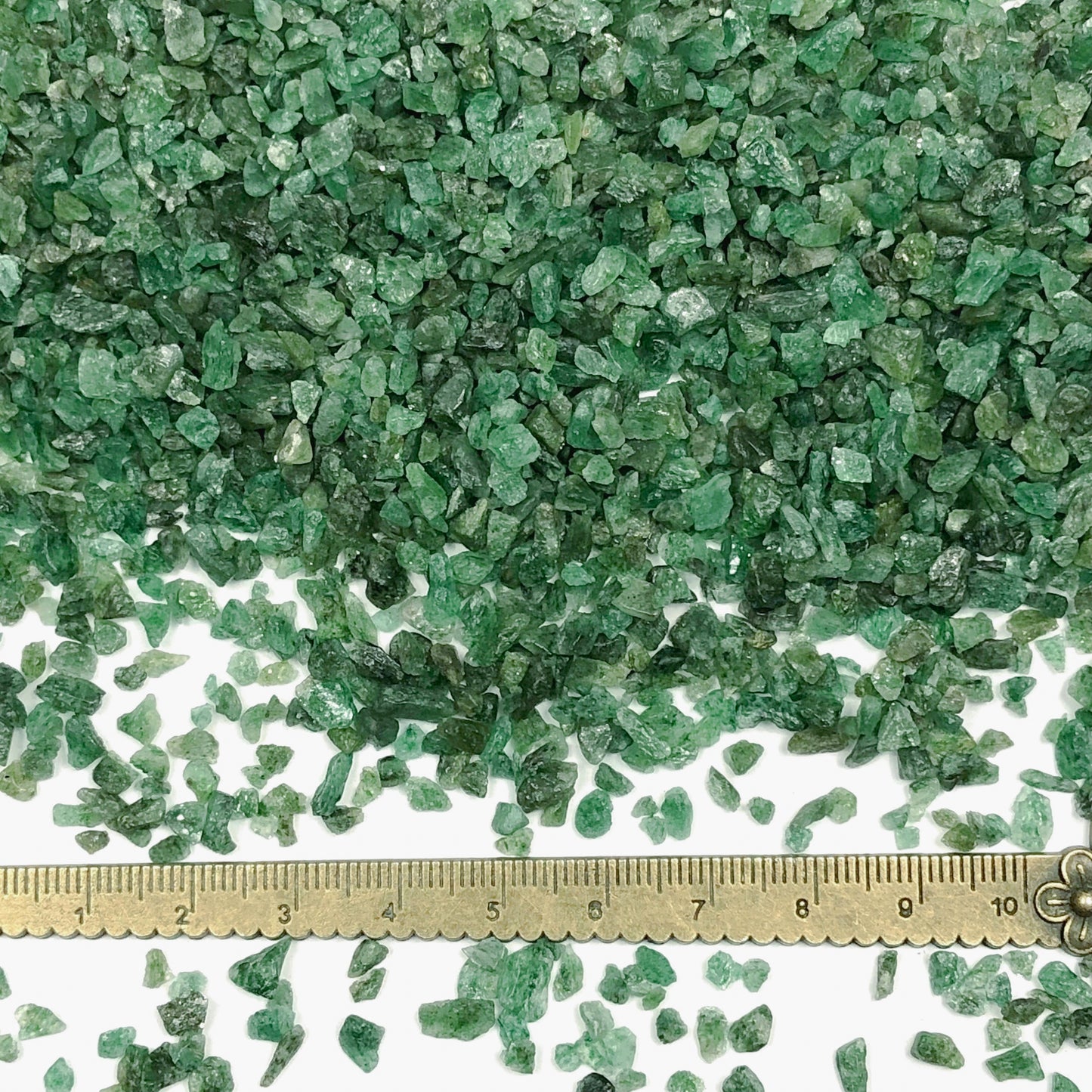 Crushed Green Emerald (Grade A) from India, Coarse Crush, Gravel Size, 4mm - 2mm