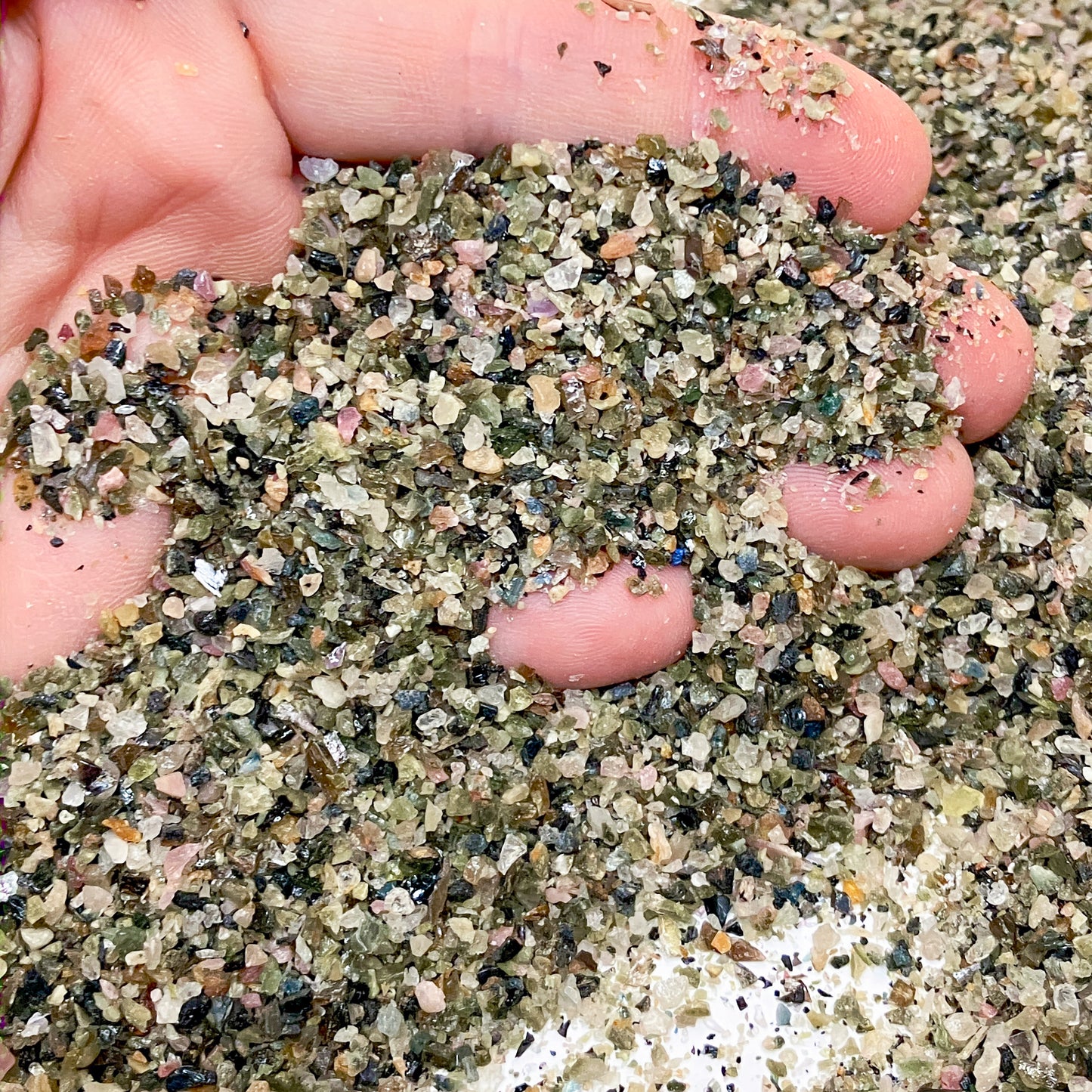 *CLOSEOUT* Crushed Mixed Tourmaline Sand from Brazil, Medium Sand (0.25mm-2mm) for Succulents, Terrariums, Resin Art, Memorial Jewelry
