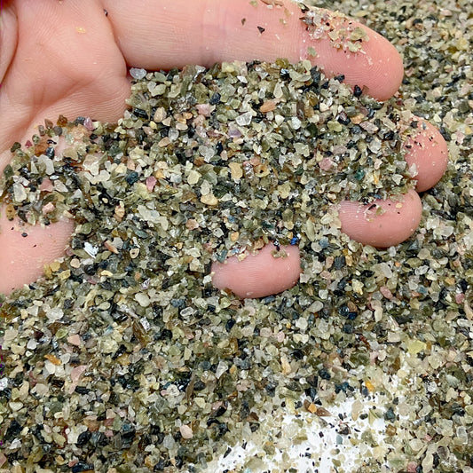 *CLOSEOUT* Crushed Mixed Tourmaline Sand from Brazil, Medium Sand (0.25mm-2mm) for Succulents, Terrariums, Resin Art, Memorial Jewelry