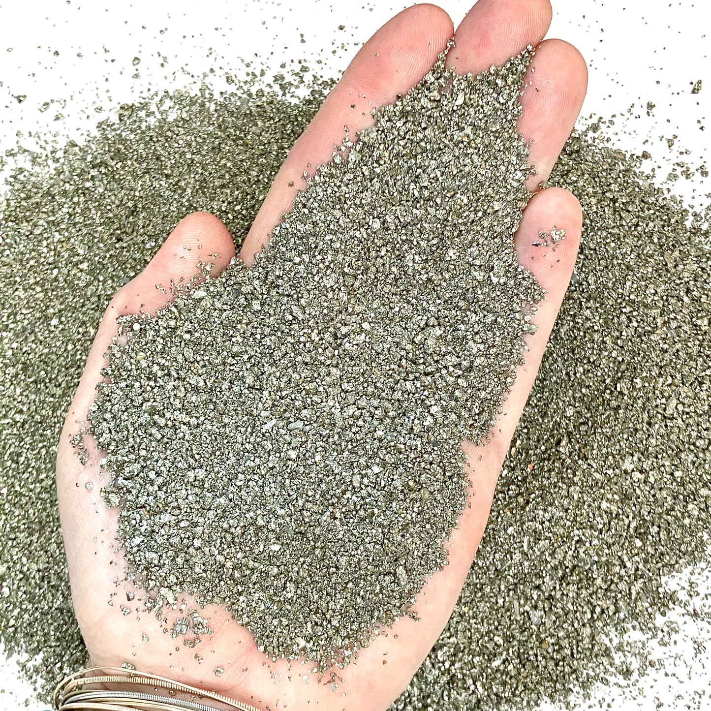 *CLOSEOUT* Crushed Cocada Pyrite Sand from Peru, Medium Sand (0.25mm-2mm) for Woodworking and Ring Inlay, Resin Art, Memorial Jewelry, Bulk Material