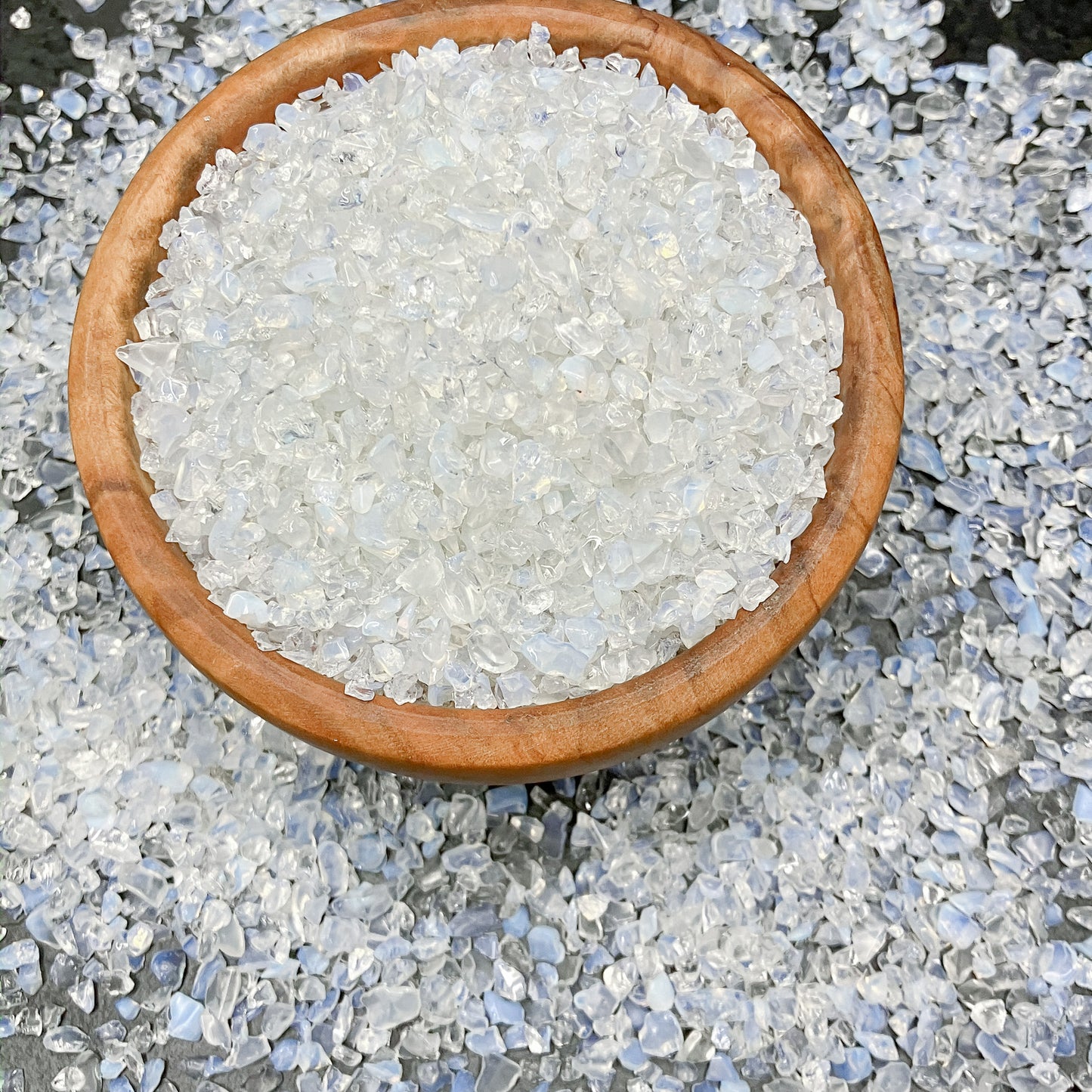 Crushed Opalite Chips (Synthetic), Pea-Sized Gravel (2mm-4mm) for Resin Art, Embellishments, Mosaics, or Succulent Gravel