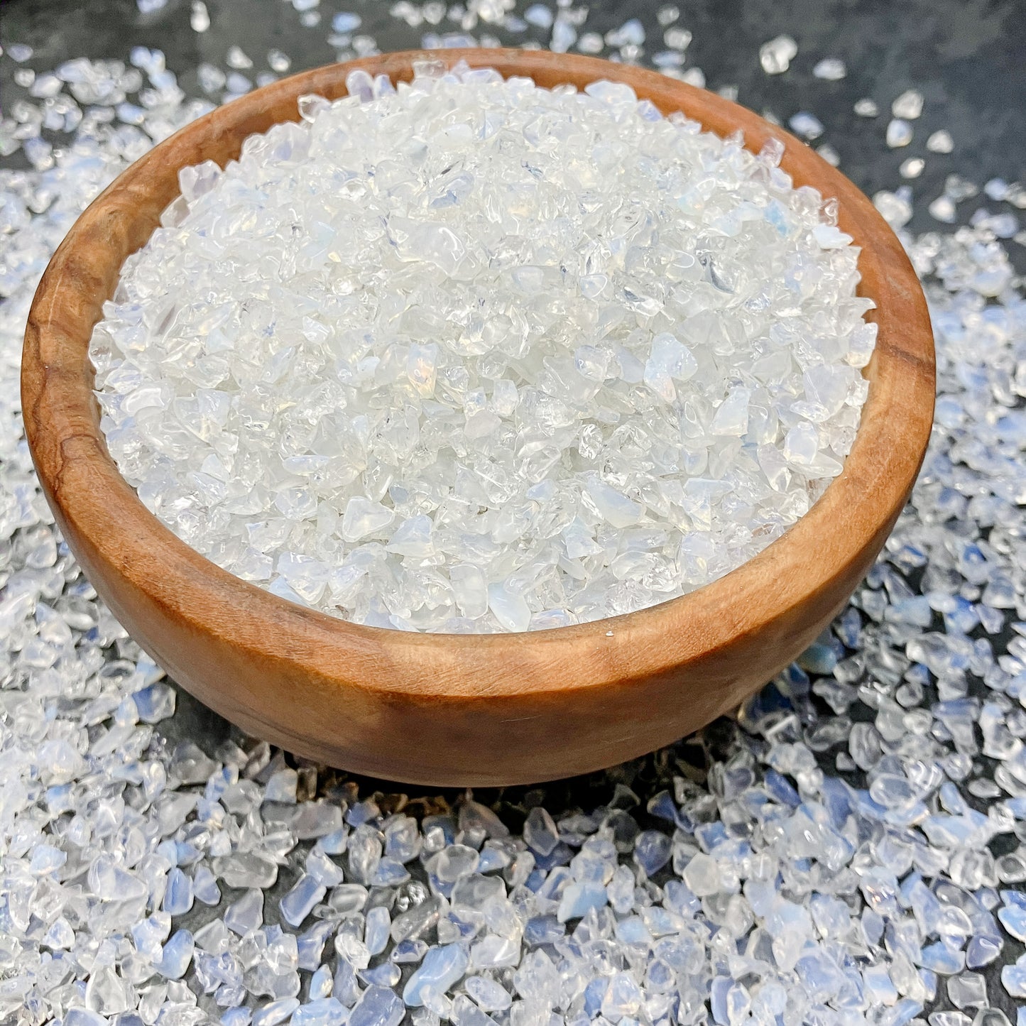 Crushed Opalite Chips (Synthetic), Pea-Sized Gravel (2mm-4mm) for Resin Art, Embellishments, Mosaics, or Succulent Gravel