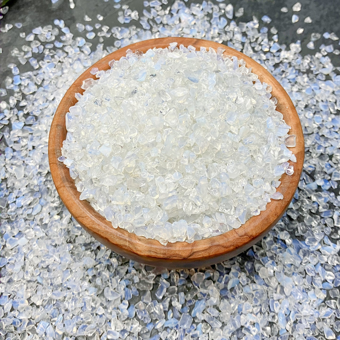 Crushed Opalite Chips (Synthetic), Pea-Sized Gravel (2mm-4mm) for Resin Art, Embellishments, Mosaics, or Succulent Gravel