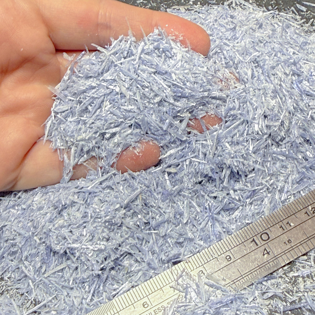 Crushed Blue Kyanite Tiny Blades from Brazil, 0.1cm-1cm in Length, 0.25mm-2mm in Width, for Woodworking and Ring Inlay, Resin Art, Memorial Jewelry