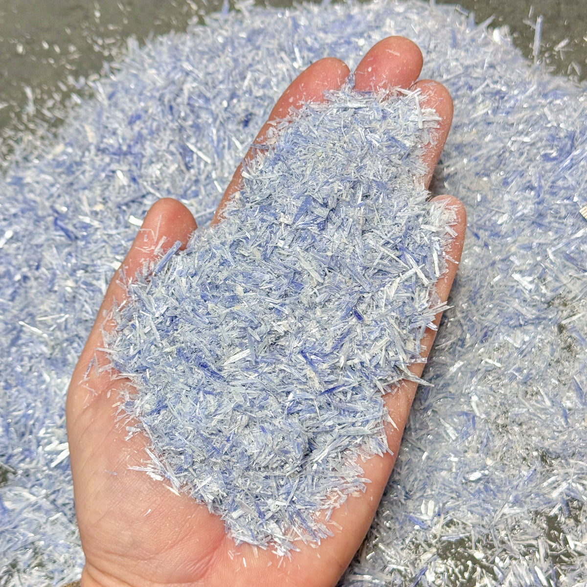 Crushed Blue Kyanite Tiny Blades from Brazil, 0.1cm-1cm in Length, 0.25mm-2mm in Width, for Woodworking and Ring Inlay, Resin Art, Memorial Jewelry