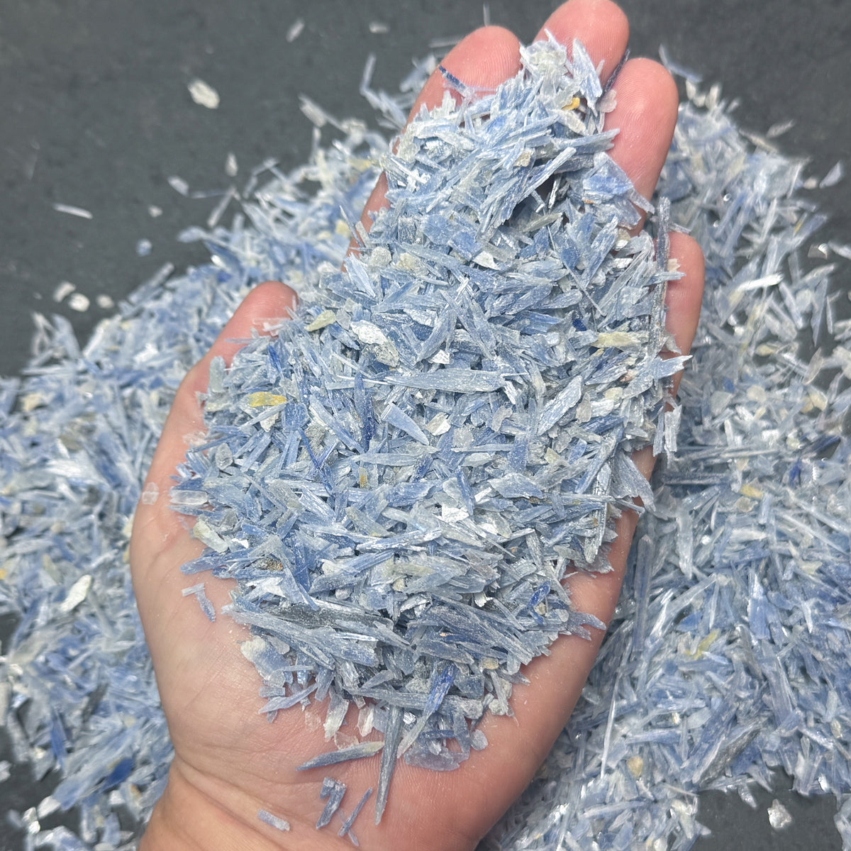 *CLOSEOUT* Crushed Blue Kyanite Small Blades from Brazil, 1cm-3cm in Length, 2mm-4mm in Width, for Inlay, Resin Art, Embellishments