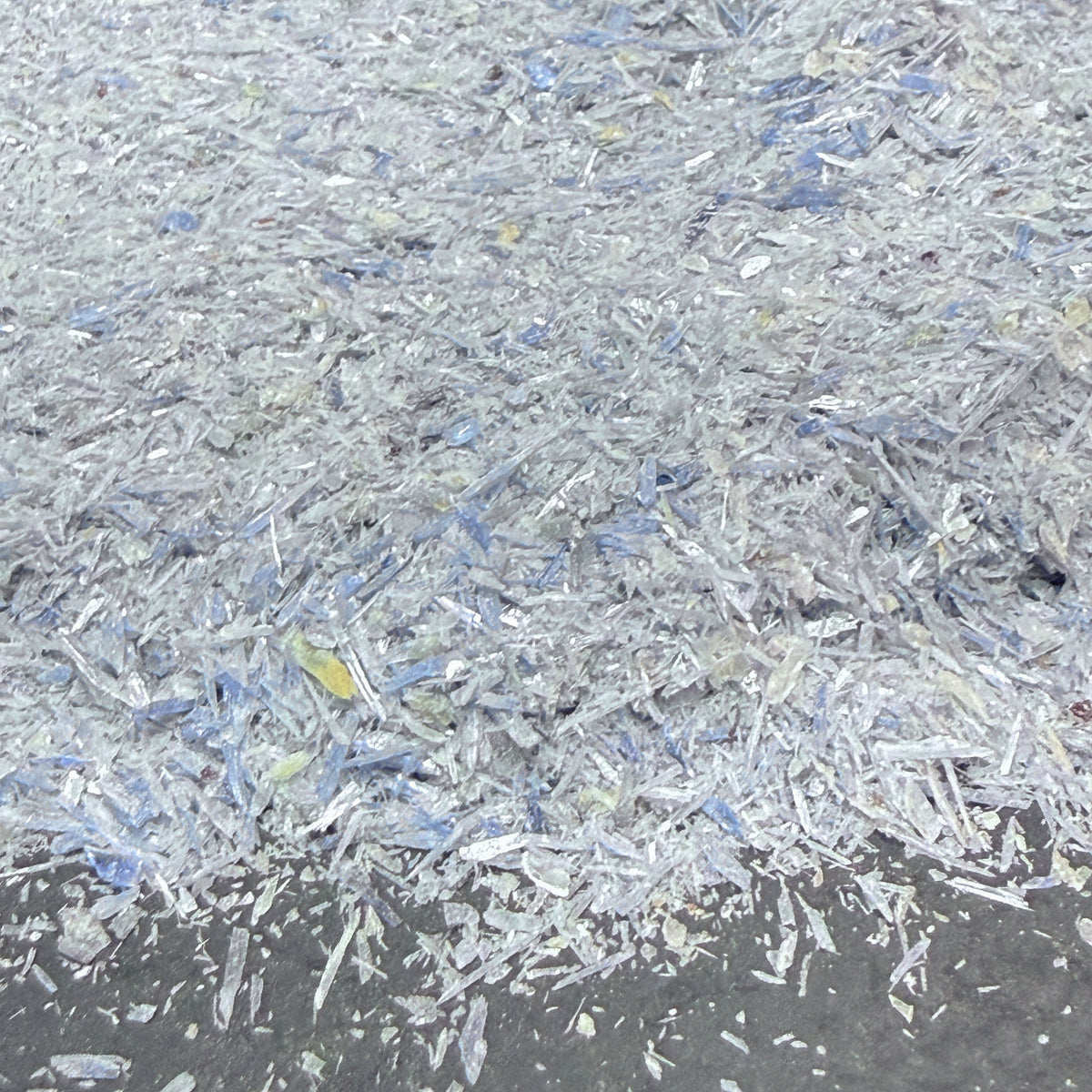 *CLOSEOUT* Crushed Blue Kyanite Tiny Blades from Brazil, 0.1cm-1cm in Length, 0.25mm-2mm in Width, for Woodworking and Ring Inlay, Resin Art, Memorial Jewelry