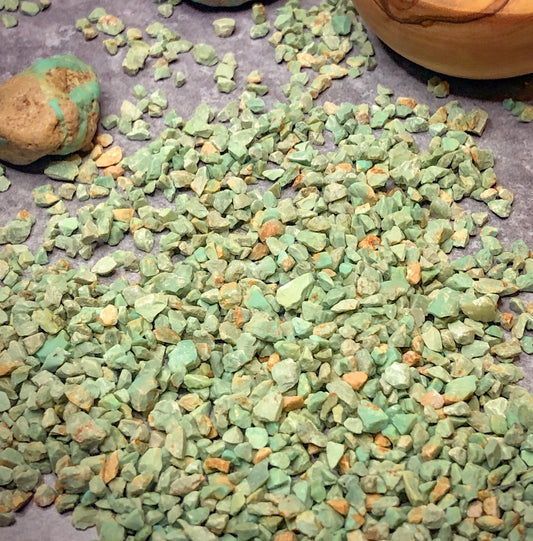 Crushed Green Sonoran Turquoise from Mexico, Coarse Crush, Gravel Size, 4mm - 2mm