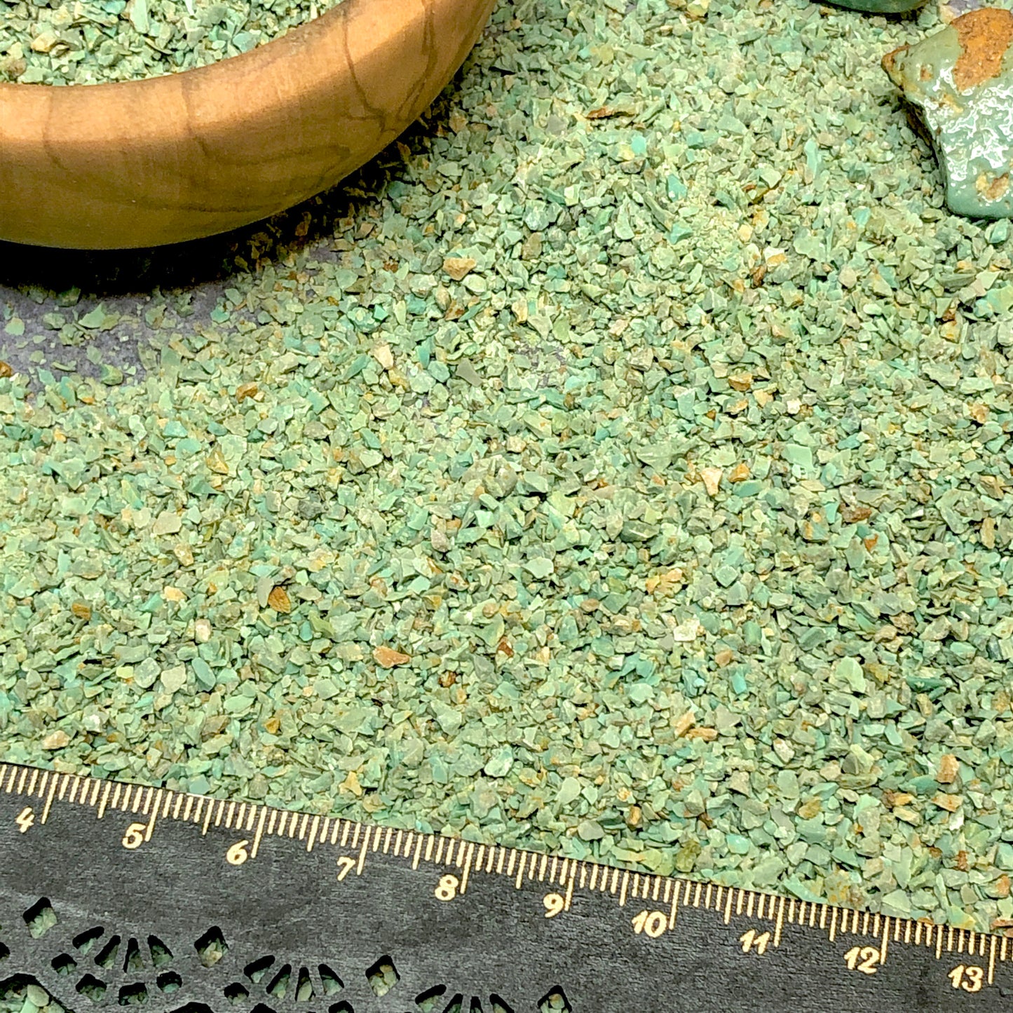 Crushed Green Sonoran Turquoise from Mexico, Medium Crush, Sand Size, 2mm - 0.25mm