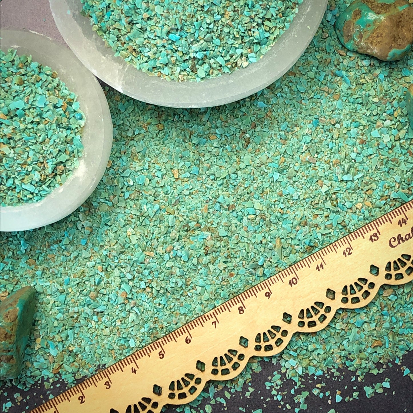 Crushed Blue-Green Sonoran Turquoise from Mexico, Medium Crush, Sand Size, 2mm - 0.25mm