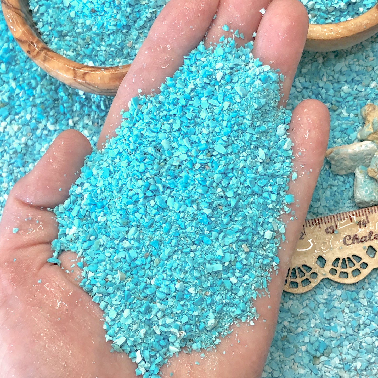 Crushed Blue Sleeping Beauty Turquoise from Arizona, Medium Crush, Sand Size, 2mm - 0.25mm