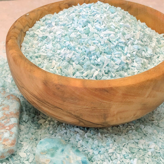 Crushed Premium Blue Larimar Sand from Dominican Republic, Medium Sand (0.25mm-2mm) for Woodworking and Ring Inlay, Resin Art, Memorial Jewelry