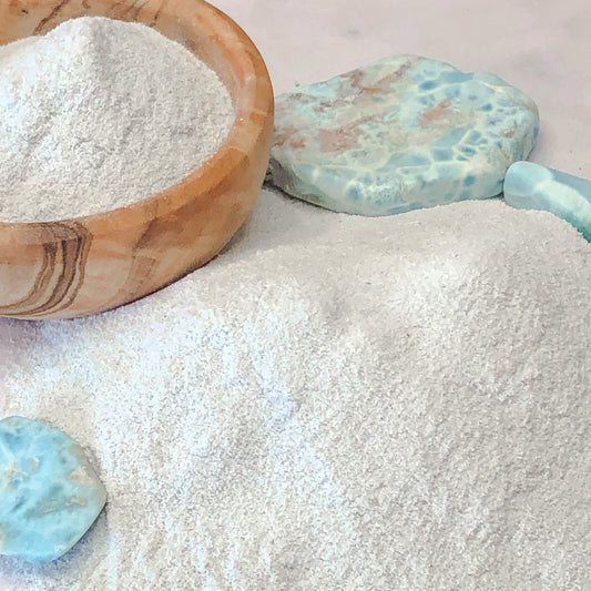 Crushed Larimar Powder from Dominican Republic, Extra Fine Crush (<0.25mm) for Inlay, Metaphysical Resin Art, or Pigment Applications