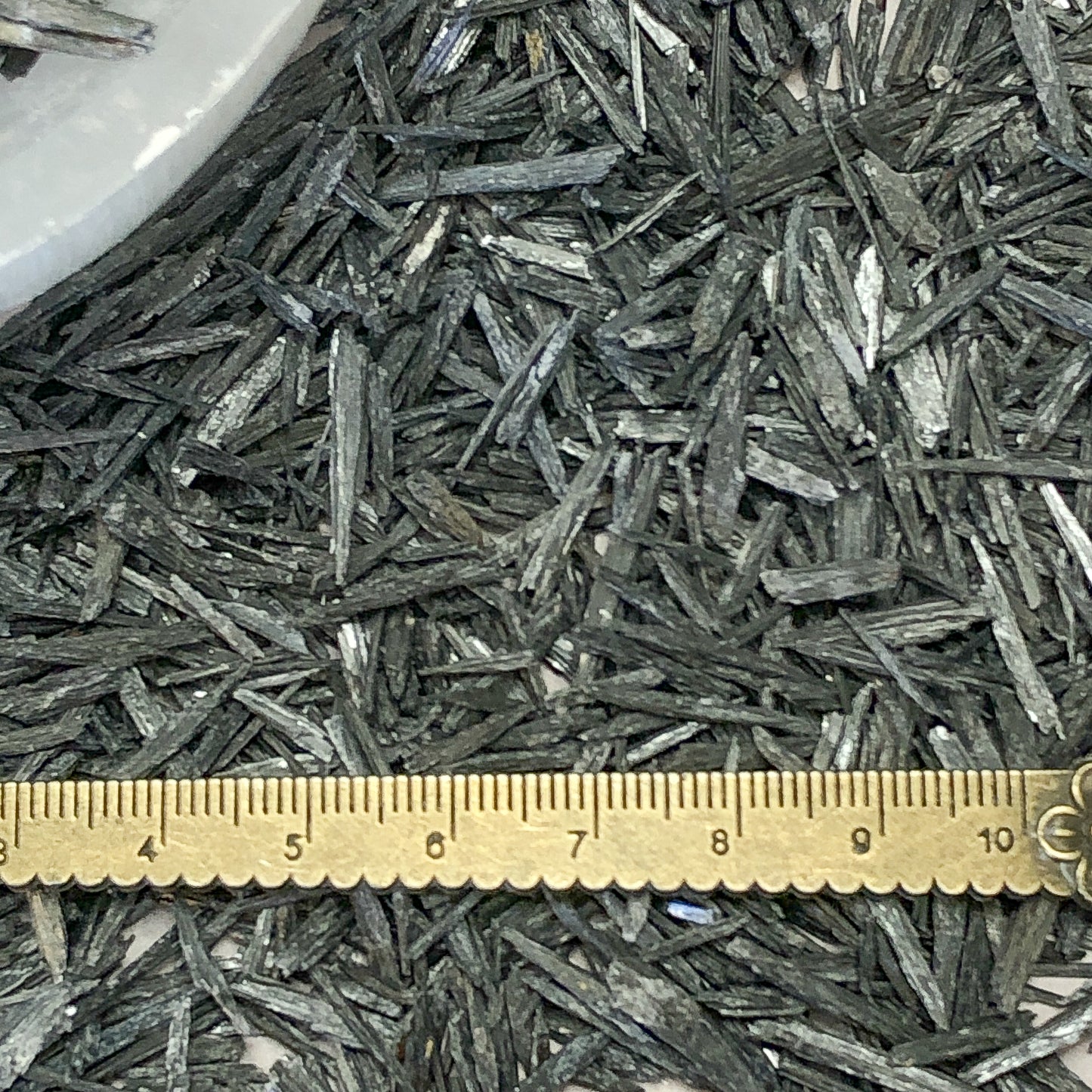 Crushed Black Kyanite from Brazil, Coarse Crush, Gravel Size, 4mm - 2mm in Width, 3cm - 1cm in Length