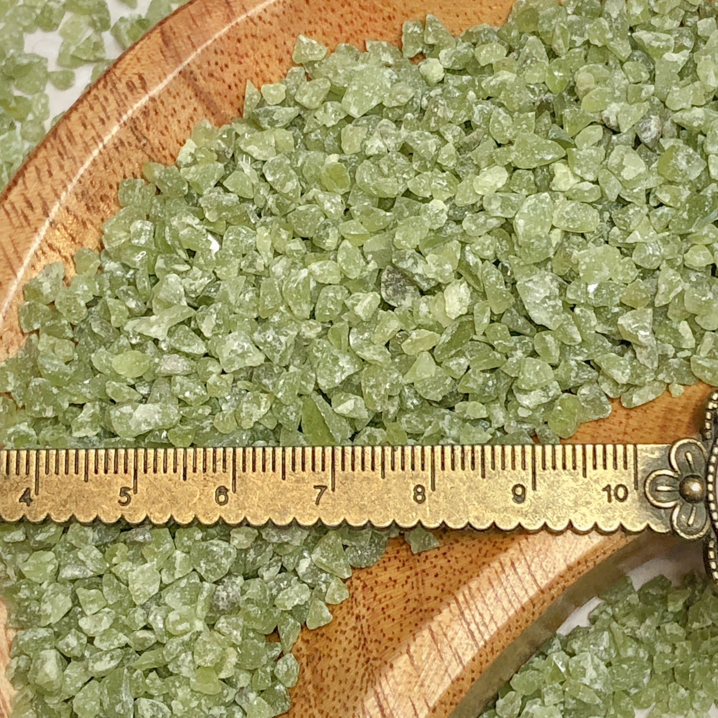 Crushed RARE Gemmy Green Idocrase (Grade A+) from Kenya, Coarse Crush, Gravel Size (4mm - 2mm) for Metaphysical Projects, Resin Art, Inlay or Jewelry