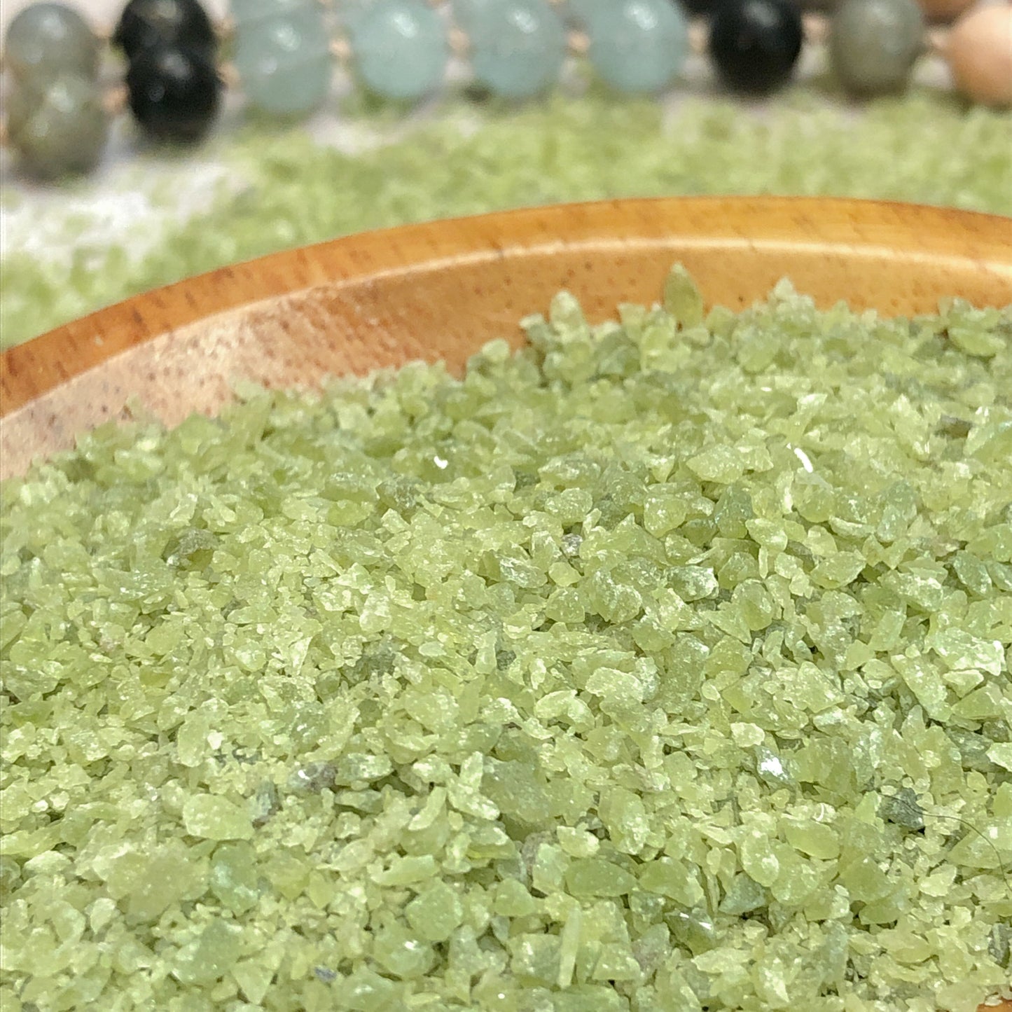 Crushed RARE Gemmy Green Idocrase (Grade A+) from Kenya, Medium Crush, Sand Size (2mm - 0.25mm) for Metaphysical Use, Resin Art, Ring Inlay or Jewelry