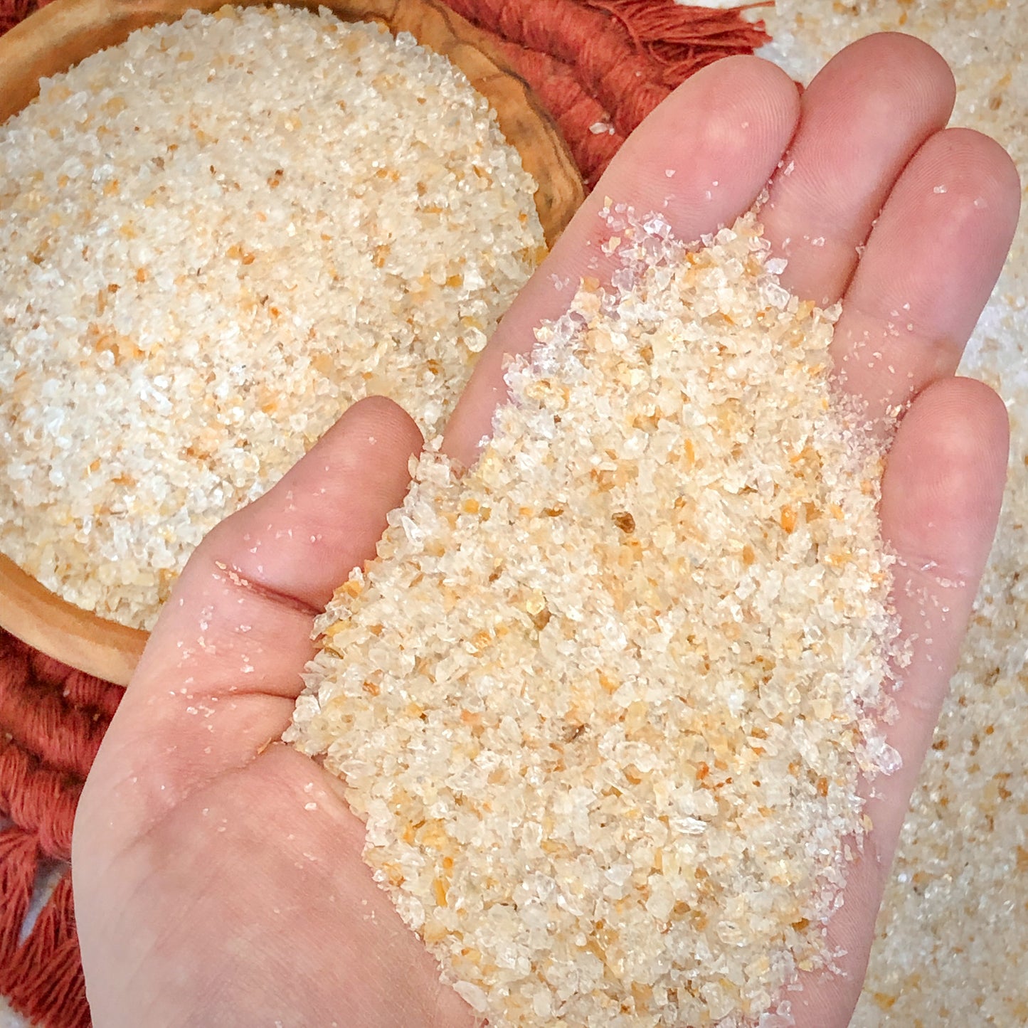 Crushed Golden Healer Quartz (Hematoid) from India, Medium Crush, Sand Size (2mm - 0.25mm) for Metaphysical Use, Resin Art, or Jewelry