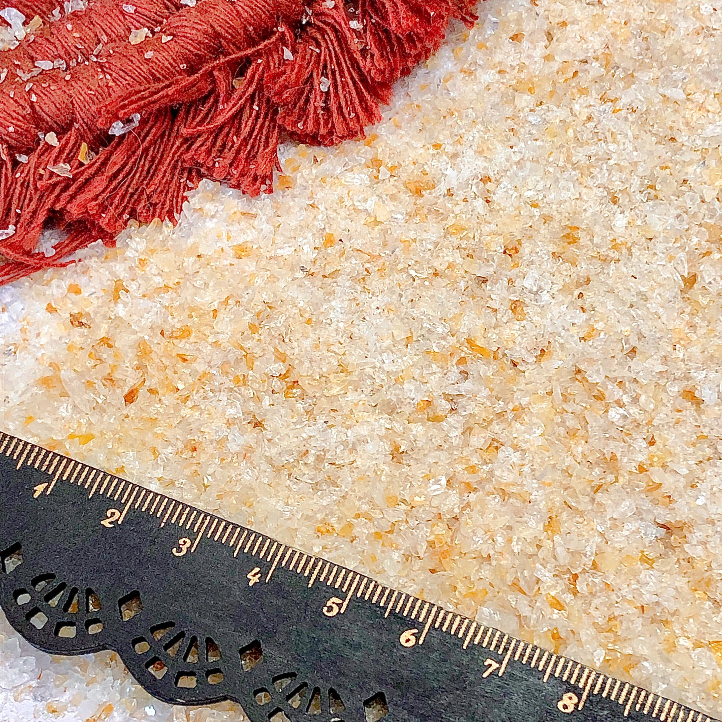 Crushed Golden Healer Quartz (Hematoid) from India, Medium Crush, Sand Size (2mm - 0.25mm) for Metaphysical Use, Resin Art, or Jewelry