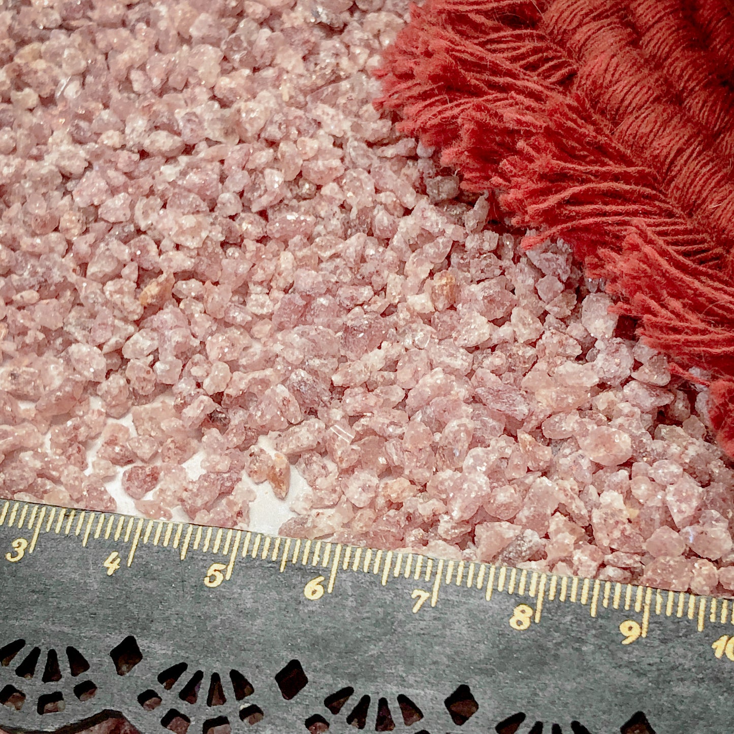 Crushed Glittery Red Aventurine Chips from Canada, Coarse Crush, Gravel Size (4mm - 2mm)