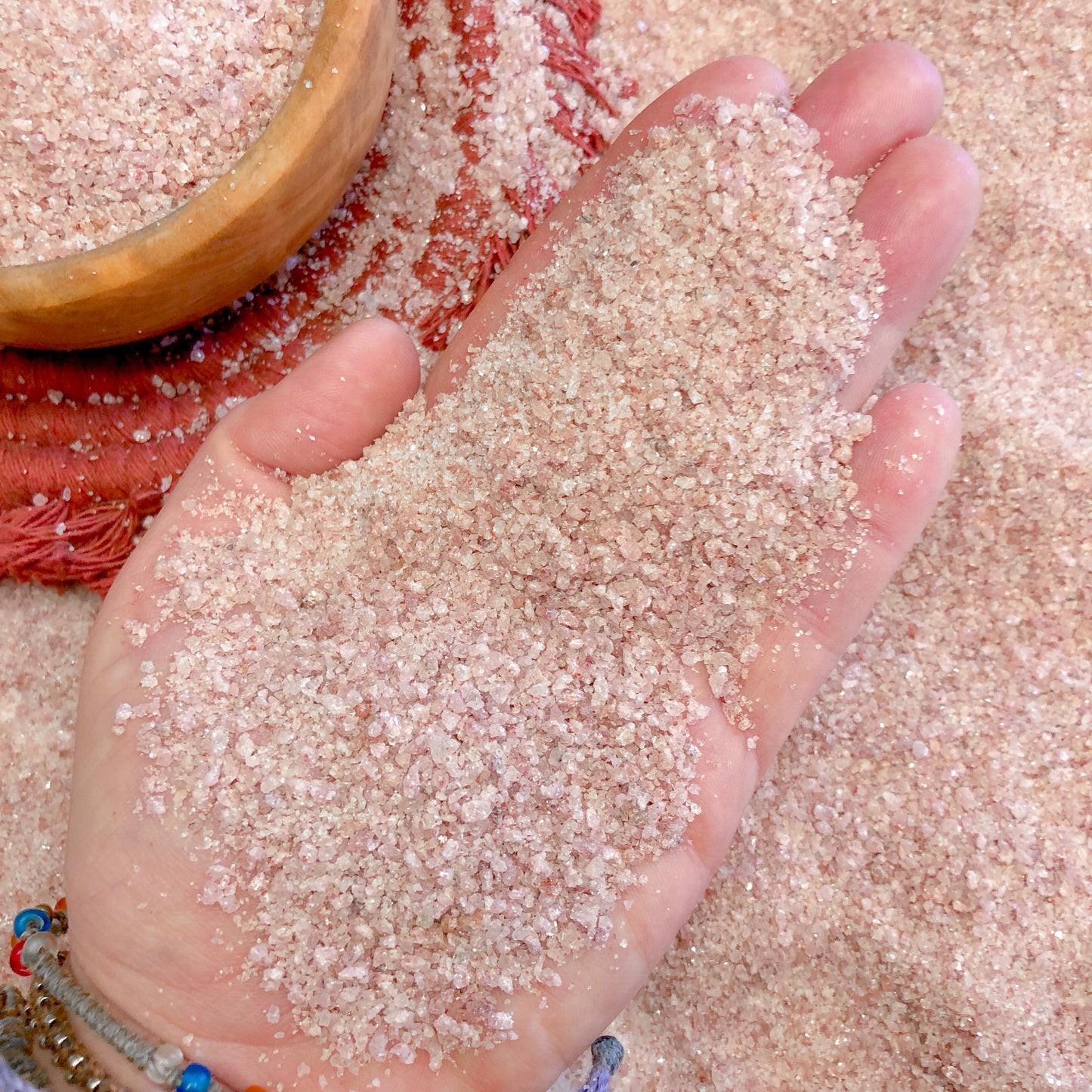 Crushed Glittery Red Aventurine Sand from Canada, Medium Crush, Sand Size (2mm - 0.25mm)