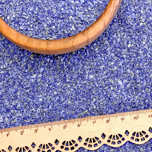 Crushed Royal Blue Lapis Lazuli (Grade AA) from Afghanistan, Medium Crush, Sand Size, 2mm - 0.25mm
