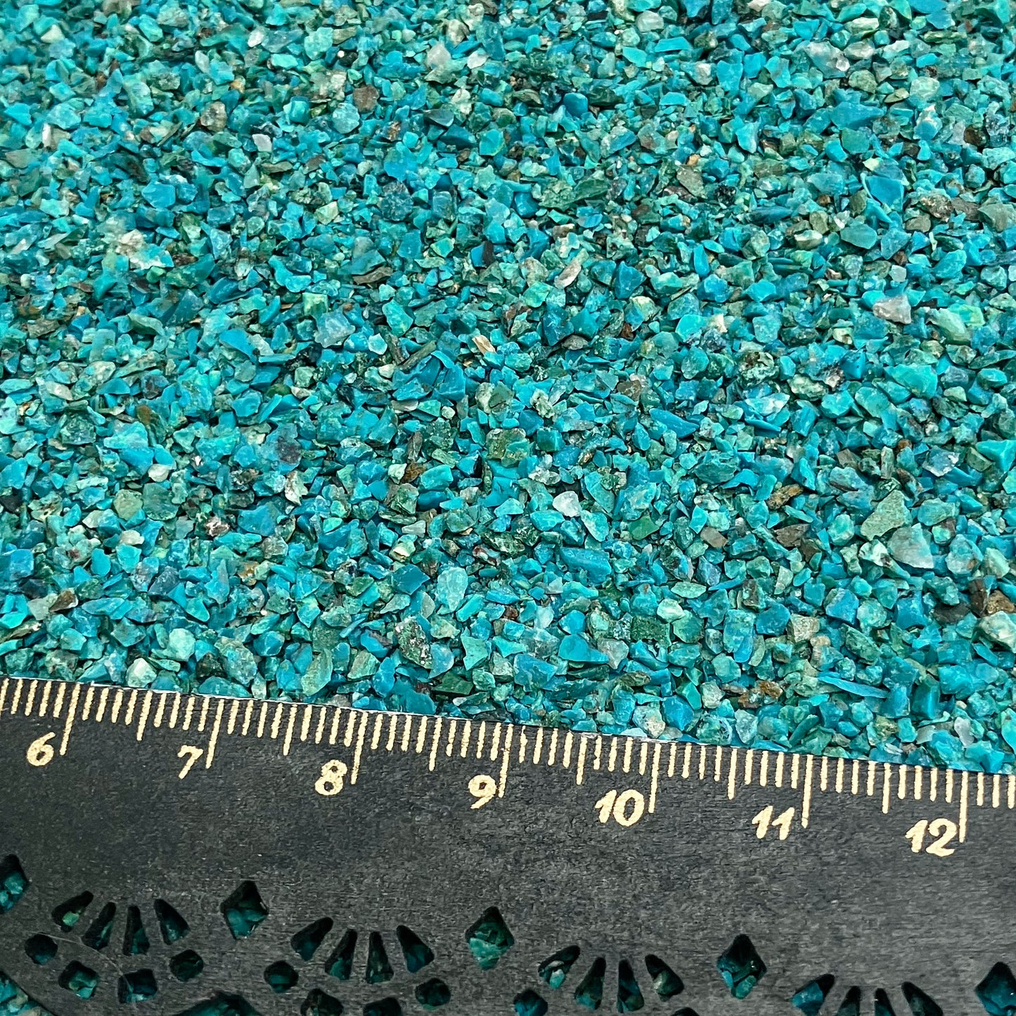 *CLOSEOUT* Crushed Dark Blue Chrysocolla Sand from Peru, 2 Ounces, Medium Crush, Sand Size (2mm - 0.25mm)