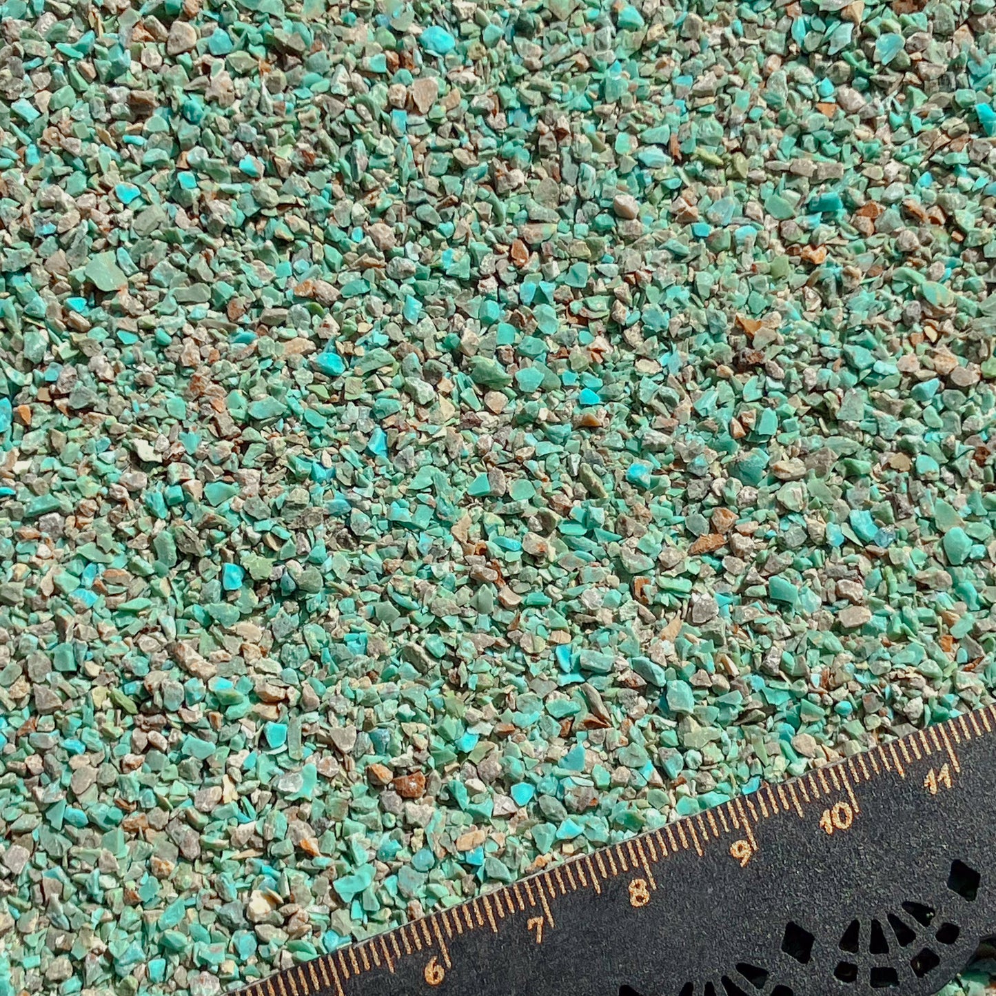 *CLOSEOUT* Crushed Sonoran Turquoise with Matrix from Mexico, 2 Ounces, Medium Crush, Sand Size (2mm - 0.25mm)