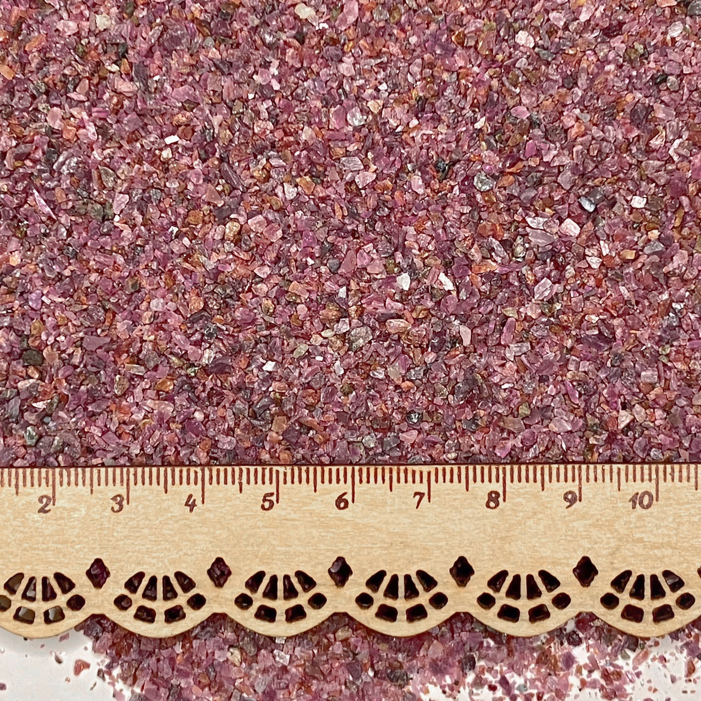 *CLOSEOUT* Crushed Ruby from India, 4 Ounces, Medium Crush, Sand Size (2mm - 0.25mm)