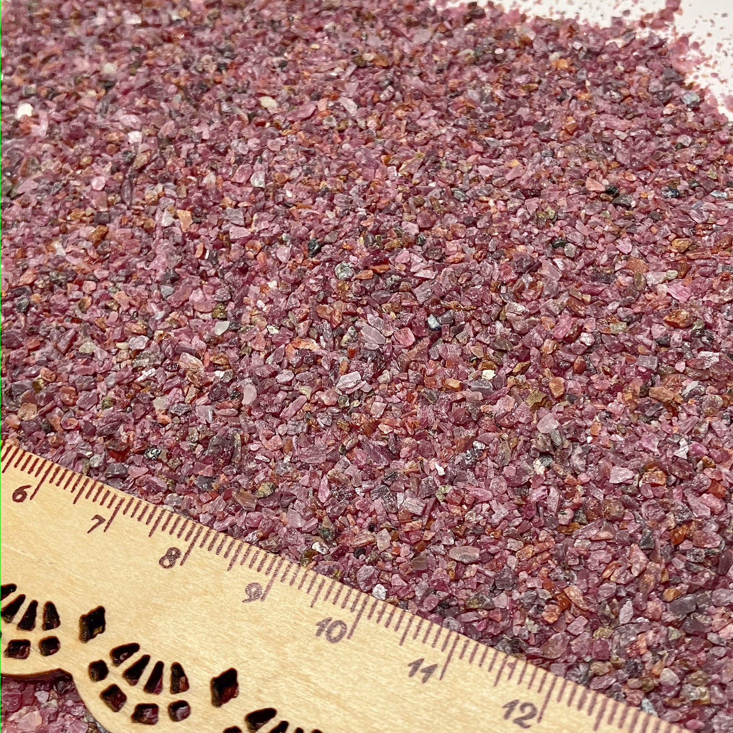 *CLOSEOUT* Crushed Ruby from India, 4 Ounces, Medium Crush, Sand Size (2mm - 0.25mm)