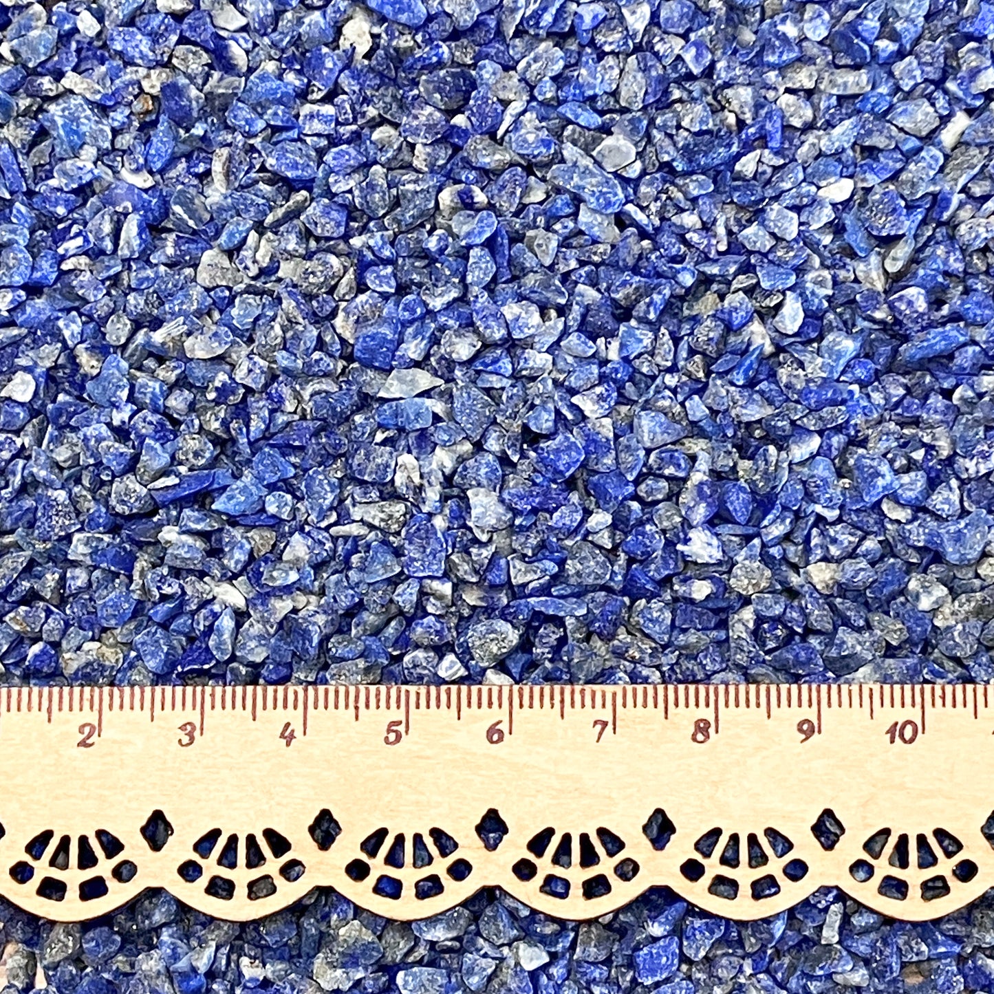 Crushed Lapis Lazuli Chips (Grade A) from Afghanistan, Coarse Crush, Gravel Size, 4mm - 2mm