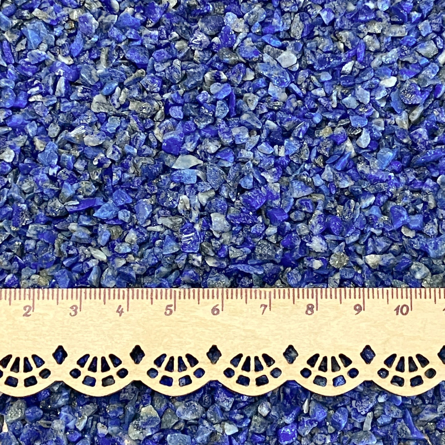 Crushed Lapis Lazuli Chips (Grade A) from Afghanistan, Coarse Crush, Gravel Size, 4mm - 2mm