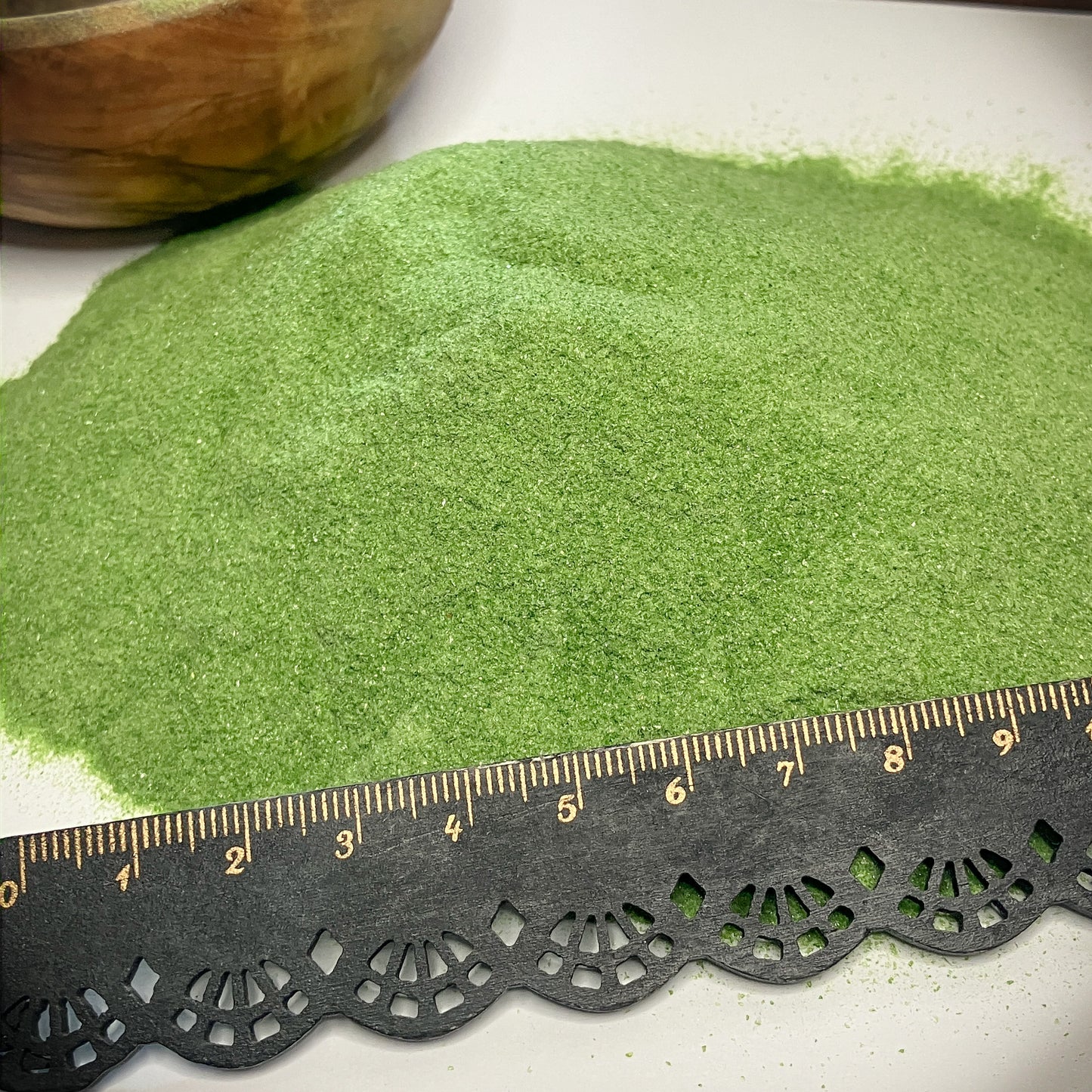 Crushed Green Goldstone Powder (Synthetic), Fine Crush (<0.25mm) for Inlay, Metaphysical Resin Art, or Pigment Applications