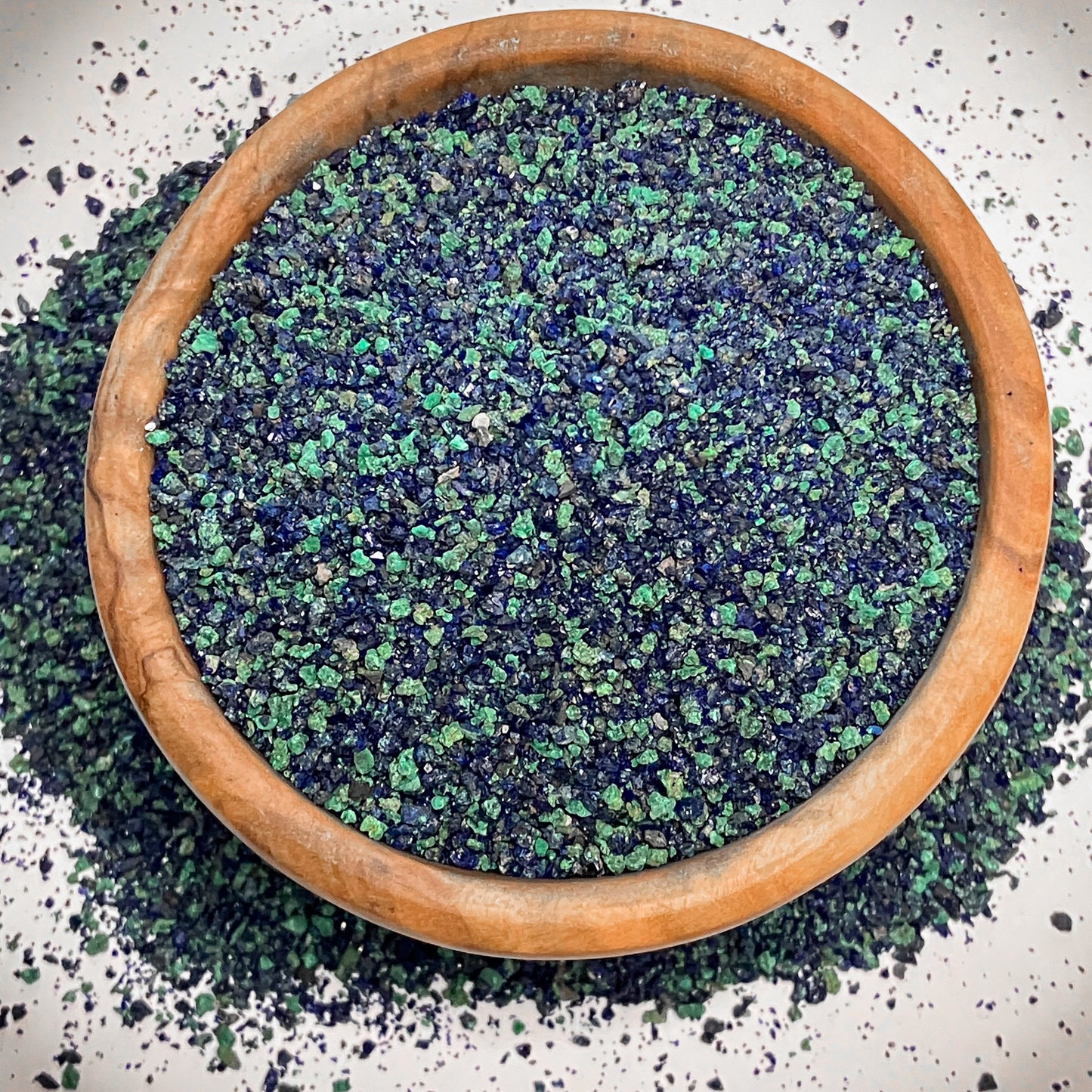 Crushed Azurite + Malachite Sand, Small Batch, Medium Crush, Sand Size, 2mm - 0.25mm