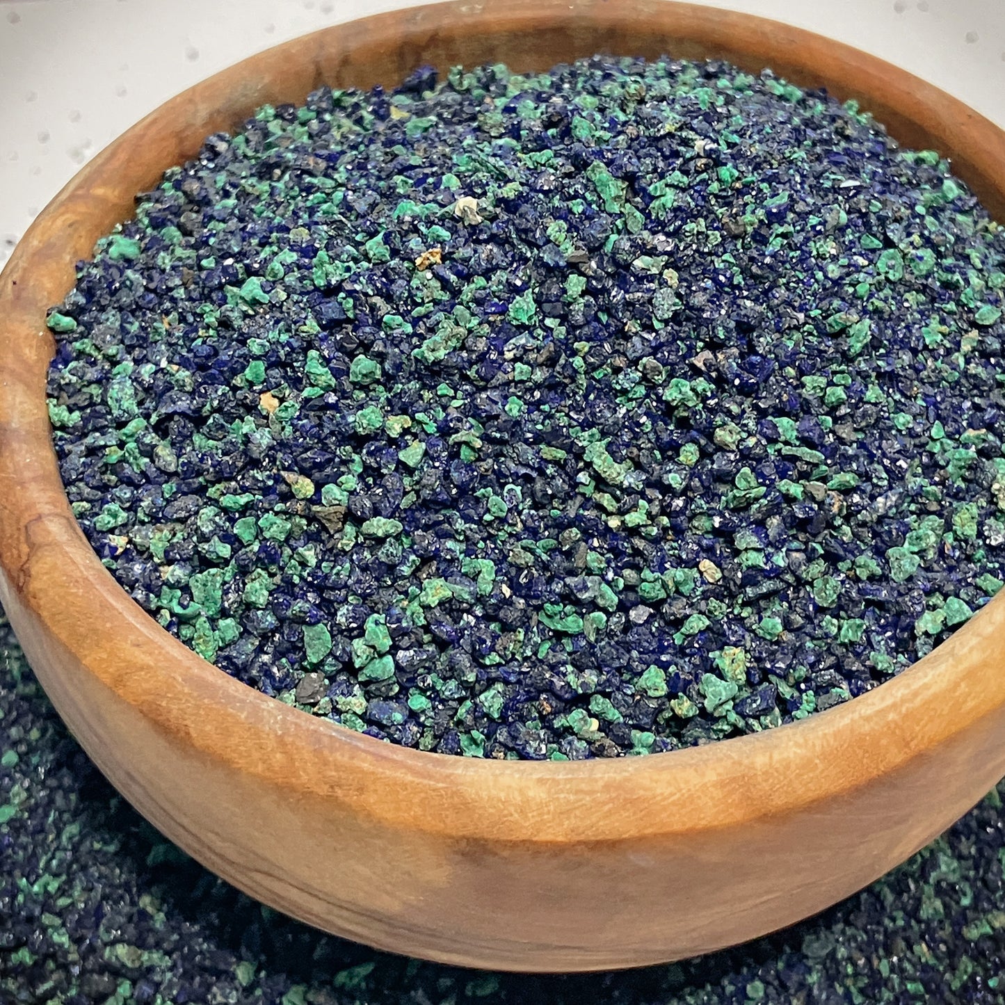 Crushed PREMIUM Azurite and Malachite Sand from China, Small Batch, Medium Crush (0.25mm-2mm) for Woodworking and Ring Inlay, Sand Jewelry