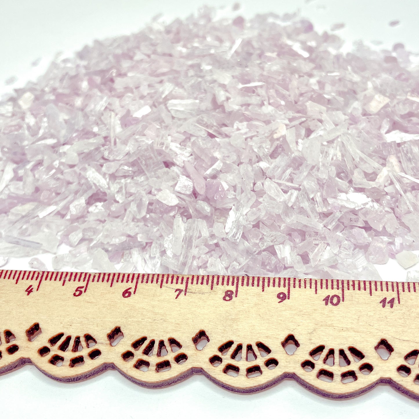 Crushed Lilac Kunzite (Spodumene) Chips from Madagascar, Grade A+ Pea-Sized Gravel (2mm-4mm) for Metaphysical Use, Resin Art, Embellishments or Orgone Pyramids