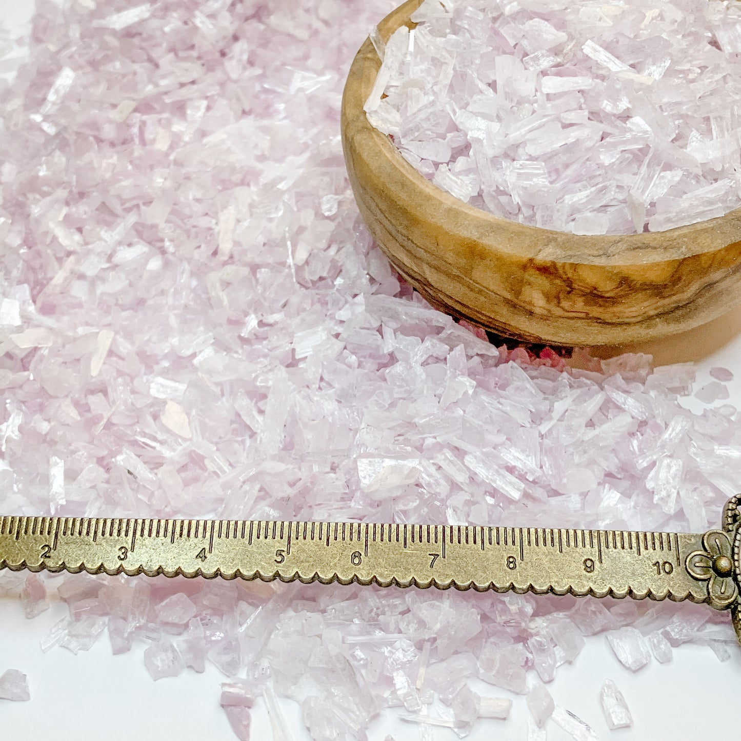 Crushed Lilac Kunzite (Spodumene) Chips from Madagascar, Grade A+ Pea-Sized Gravel (2mm-4mm) for Metaphysical Use, Resin Art, Embellishments or Orgone Pyramids