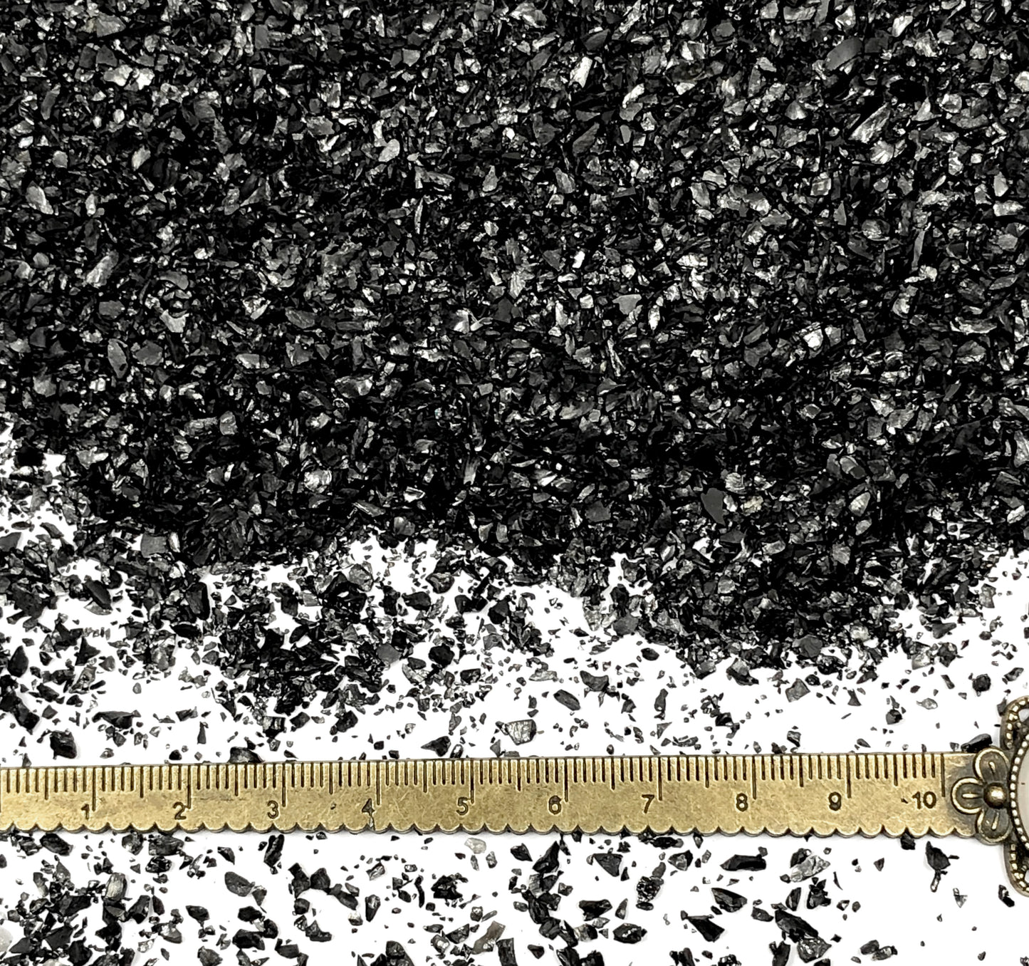 Crushed Black Jet from The United States, Medium Crush, Sand Size, 2mm - 0.25mm