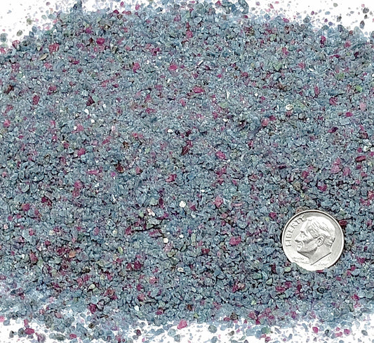 Crushed Blue Kyanite and Ruby in Matrix from India, Medium Crush, Sand Size, 2mm - 0.25mm