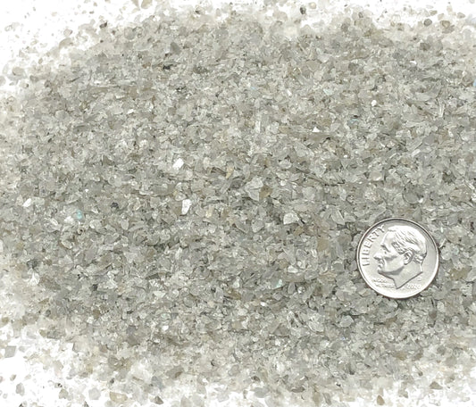 Crushed Light Grey Labradorite (Grade A) from Madagascar, Medium Crush, Sand Size, 2mm - 0.25mm