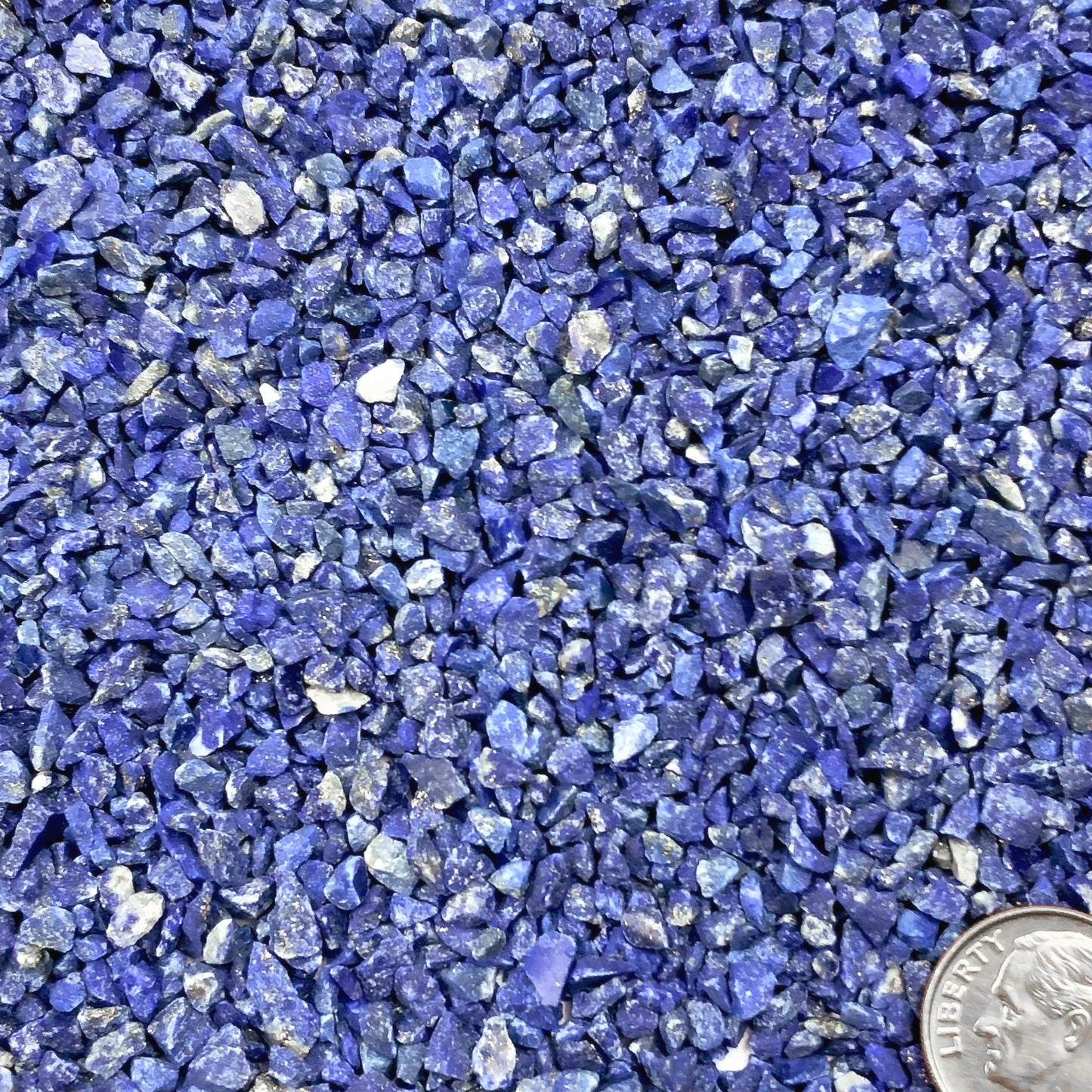 Crushed Royal Blue Lapis Lazuli (Grade AAA) from Afghanistan, Coarse Crush, Gravel Size, 4mm - 2mm