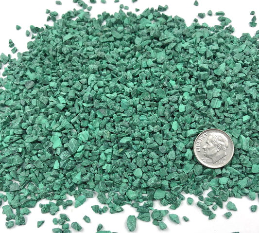 Crushed Green Malachite (Grade A) from the Republic of Congo, Coarse Crush, Gravel Size, 4mm - 2mm