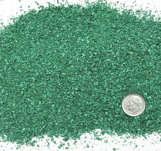 Crushed Green Malachite (Grade A) from the Republic of Congo, Medium Crush, Sand Size, 2mm - 0.25mm