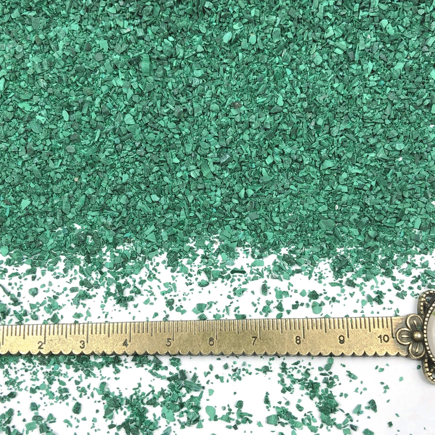 Crushed Green Malachite (Grade A) from the Republic of Congo, Medium Crush, Sand Size, 2mm - 0.25mm