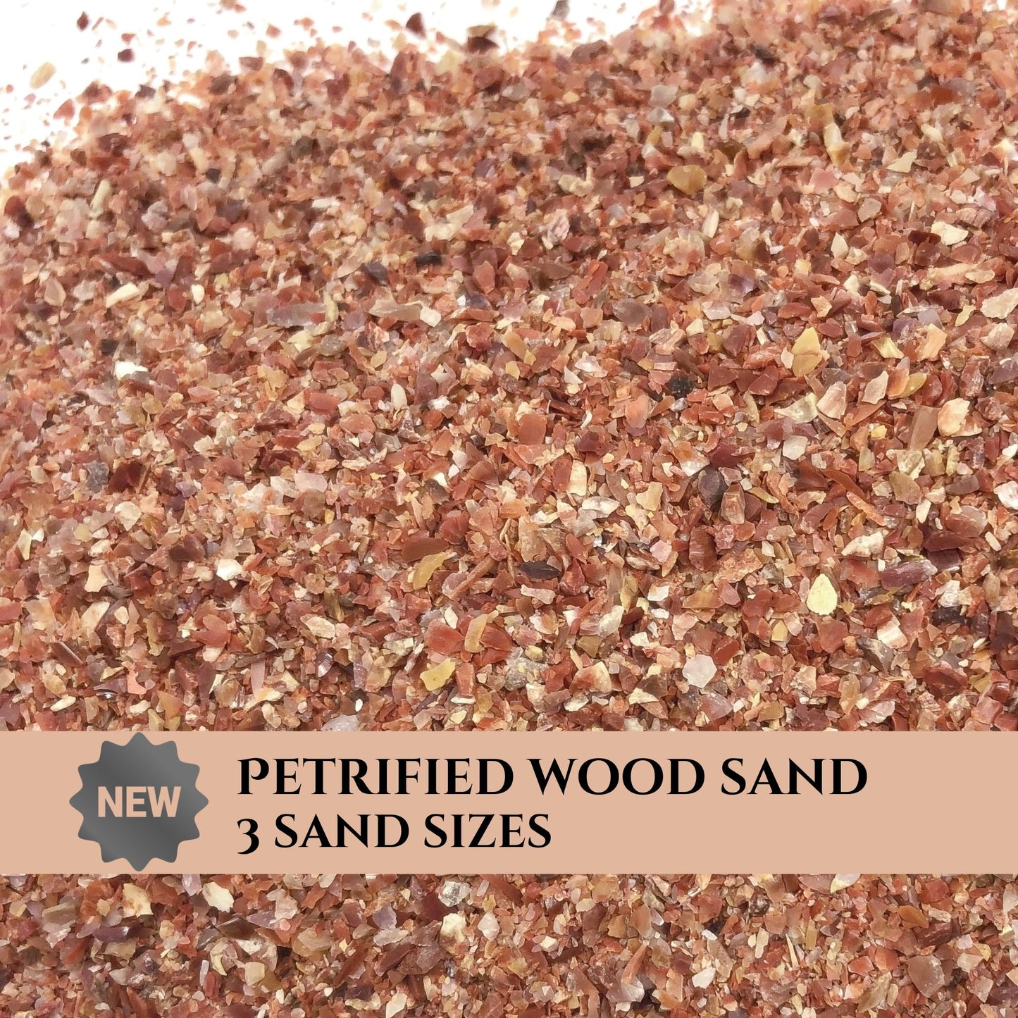 Crushed Petrified Wood Sand from Arizona, 3 Sand Sizes for Woodworking and Ring Inlay, Resin Art, Memorial Jewelry