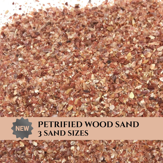 Crushed Petrified Wood Sand from Arizona, 3 Sand Sizes for Woodworking and Ring Inlay, Resin Art, Memorial Jewelry