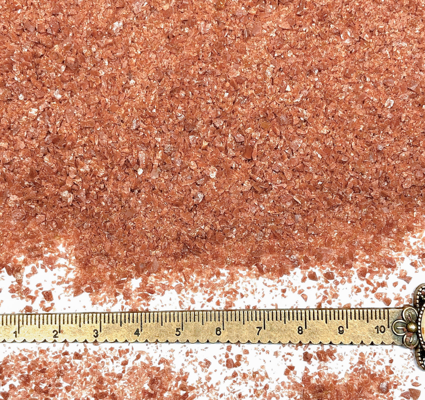 Crushed Red Goldstone (Synthetic), Glittering Glass, Medium Crush, Sand Size, 2mm - 0.25mm