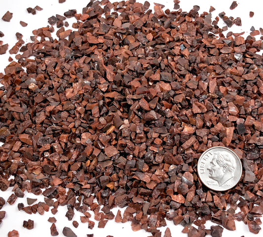 Crushed Red Tiger's Eye (Heat-Treated) from South Africa, Coarse Crush, Gravel Size, 4mm - 2mm