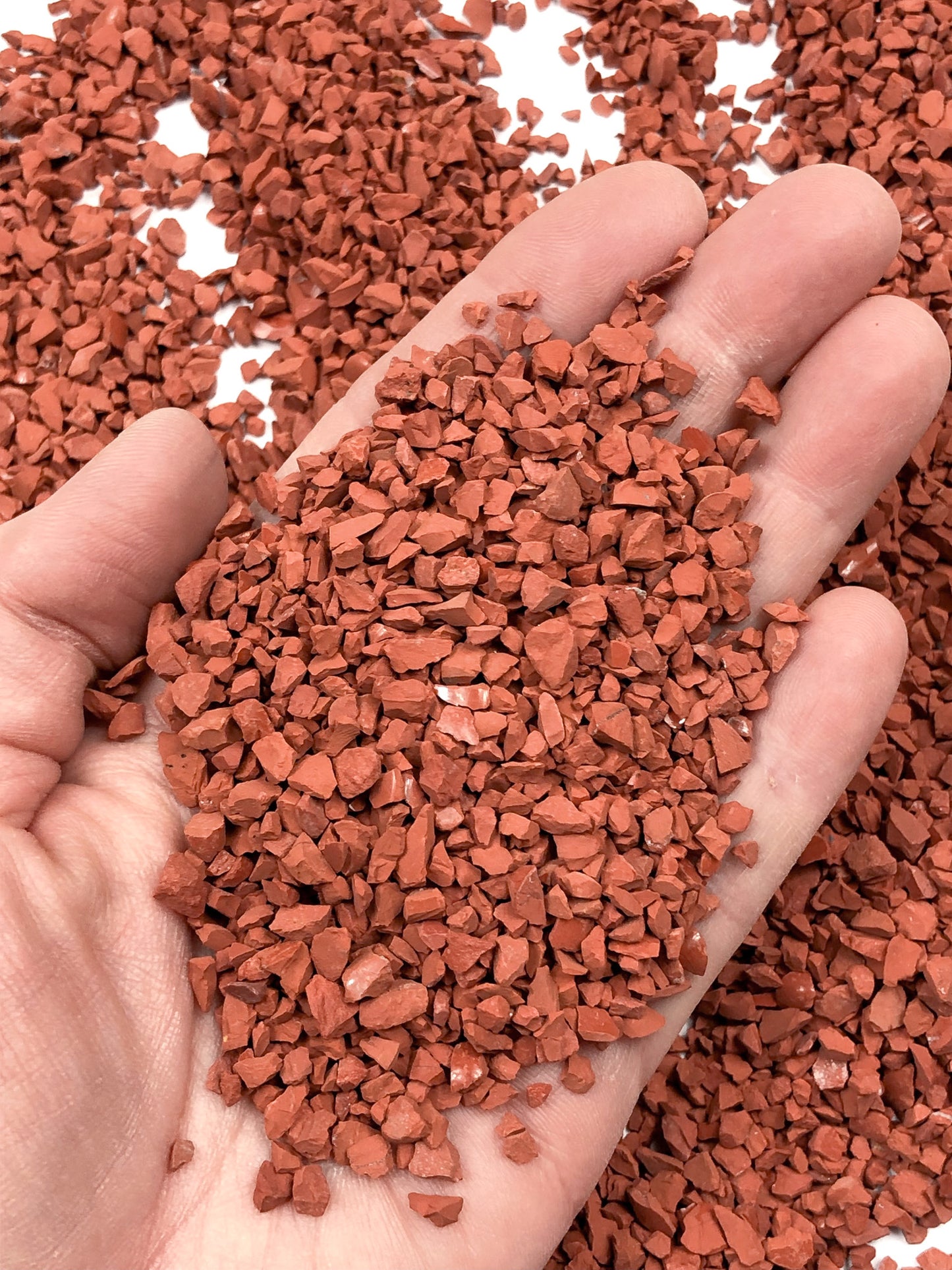 Crushed Red Jasper (Grade A) from South Africa, Coarse Crush, Gravel Size, 4mm - 2mm