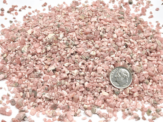 Crushed Pink Rhodochrosite from Argentina, Coarse Crush, Gravel Size, 4mm - 2mm