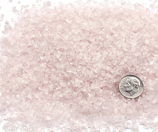 Crushed Rose Quartz (Grade A) from Namibia, Coarse Crush, Gravel Size, 4mm - 2mm